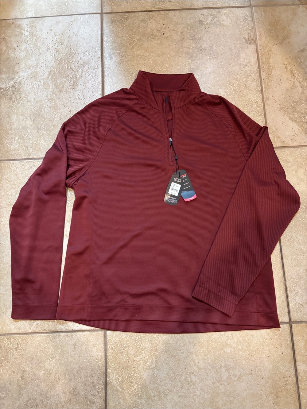 Greg Norman Collection Burgundy Quarter-Zip Lightweight Pullover